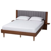 Baxton Studio Kalista Transitional Platform Bed, Queen, Walnut Brown