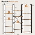 thumbnail image 5 of Walsunny Triple Wide 5 Tier Bookshelf Bookcase Wooden Bookshelves with 14 Open Display Shelves for Bedroom Living Room Home Office,Rustic Brown, 5 of 11