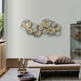 thumbnail image 2 of LuxenHome Distressed Grey and Gold Metal Modern Flower Wall Decor, 2 of 6