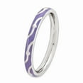thumbnail image 3 of Sterling Silver Stackable Expressions Purple Enamel Swirl Ring Size 6, 3 of 5