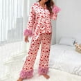 thumbnail image 4 of Tnhcen Women's 2-Piece Heart Print Pajama Set Long Sleeved Pants Nightwear Homewear Set S-2XL, 4 of 6