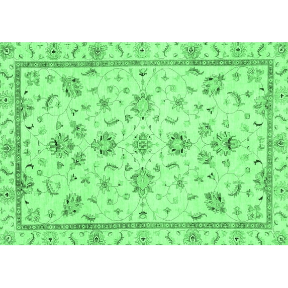 Ahgly Company Indoor Rectangle Oriental Emerald Green Traditional Area Rugs, 4' x 6'