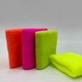 thumbnail image 5 of Couver Unisex Athletic Wrist Sweatbands 2-Pair Dual Layer Neon Nylon Neon Green, 5 of 8
