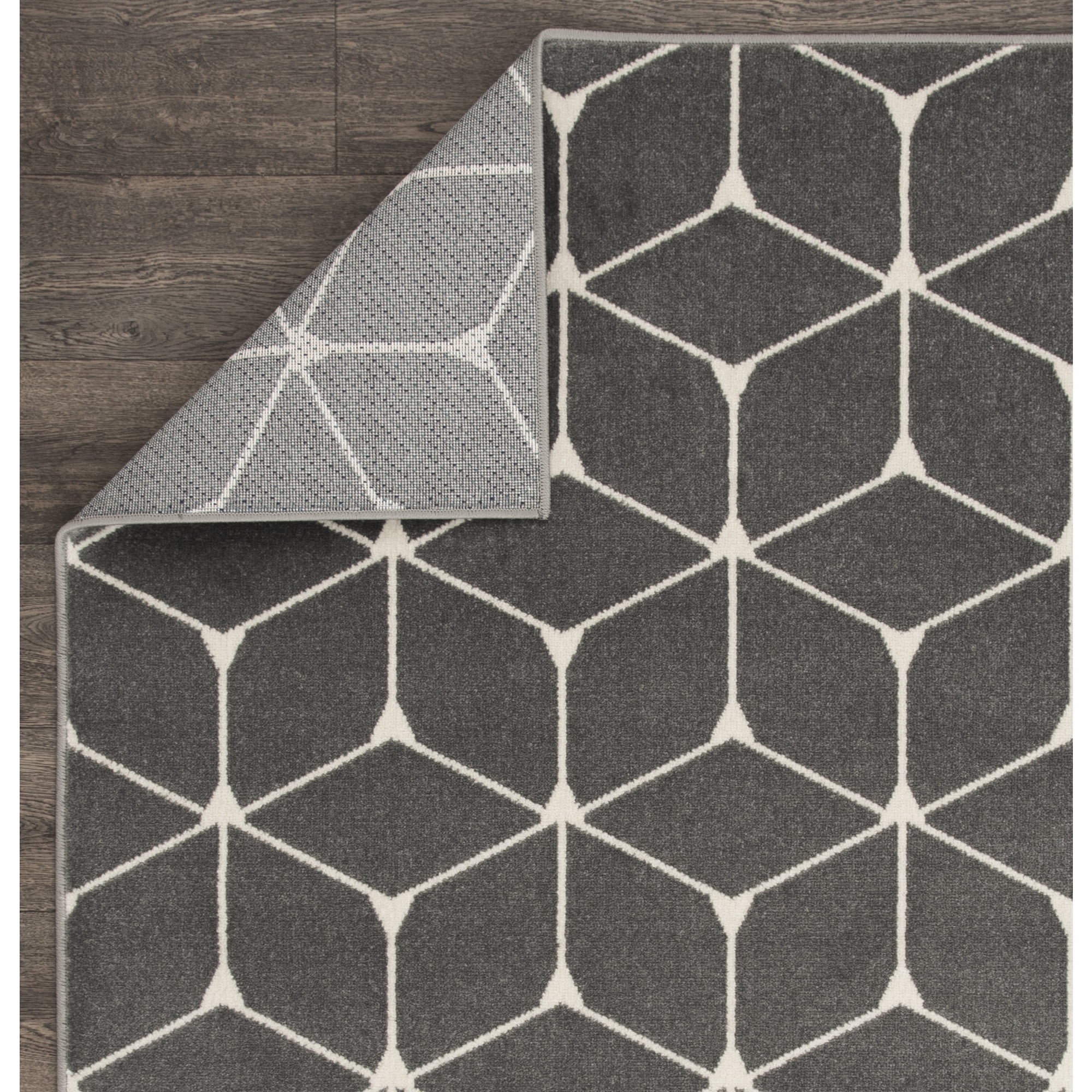 Loomaknoti Terrace Tropic Shamid 3' x 5' Geometric Indoor/Outdoor Accent Rug , Gray/White