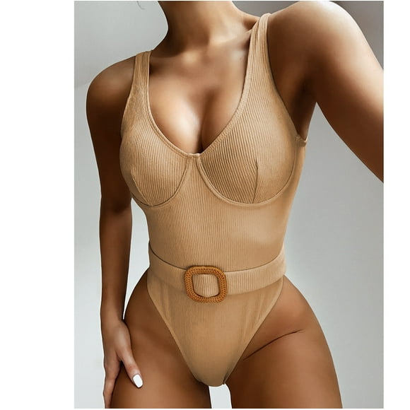FhsagQ Women Swimsuit Sets Dress Fashion Womens Solid Color Bikini Push-up Pad Swimwear Swimsuit Beachwear Set Women's Swimsuit Sets Crotchless Green Women's Swimsuit Sets See Through Khaki L
