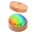 thumbnail image 4 of Mega Rainbow Dumpling Squishy Toy with Rare Glitter Bao Bun, Mystery Blind Box Fidget Toy Set, Soft Slow Rising Sensory Stress Relief for Adults & Kids, 4 of 5