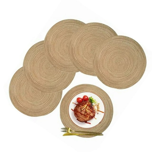 Manteles Individuales Redondos Jadeshay 6 Piezas Tejidos Antideslizantes Diámetro 30 cm