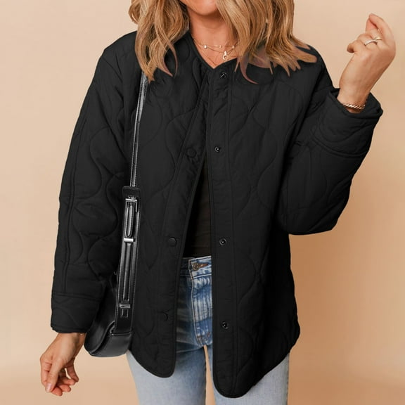 Womens Quilted Lightweight Jackets Button Down Jacket Coats Padded Outwear With Pockets Denim Jacket Womens Lined Long Denim Jacket Lightweight Jean Jacket for Women Style Fringe Denim Jacket Women
