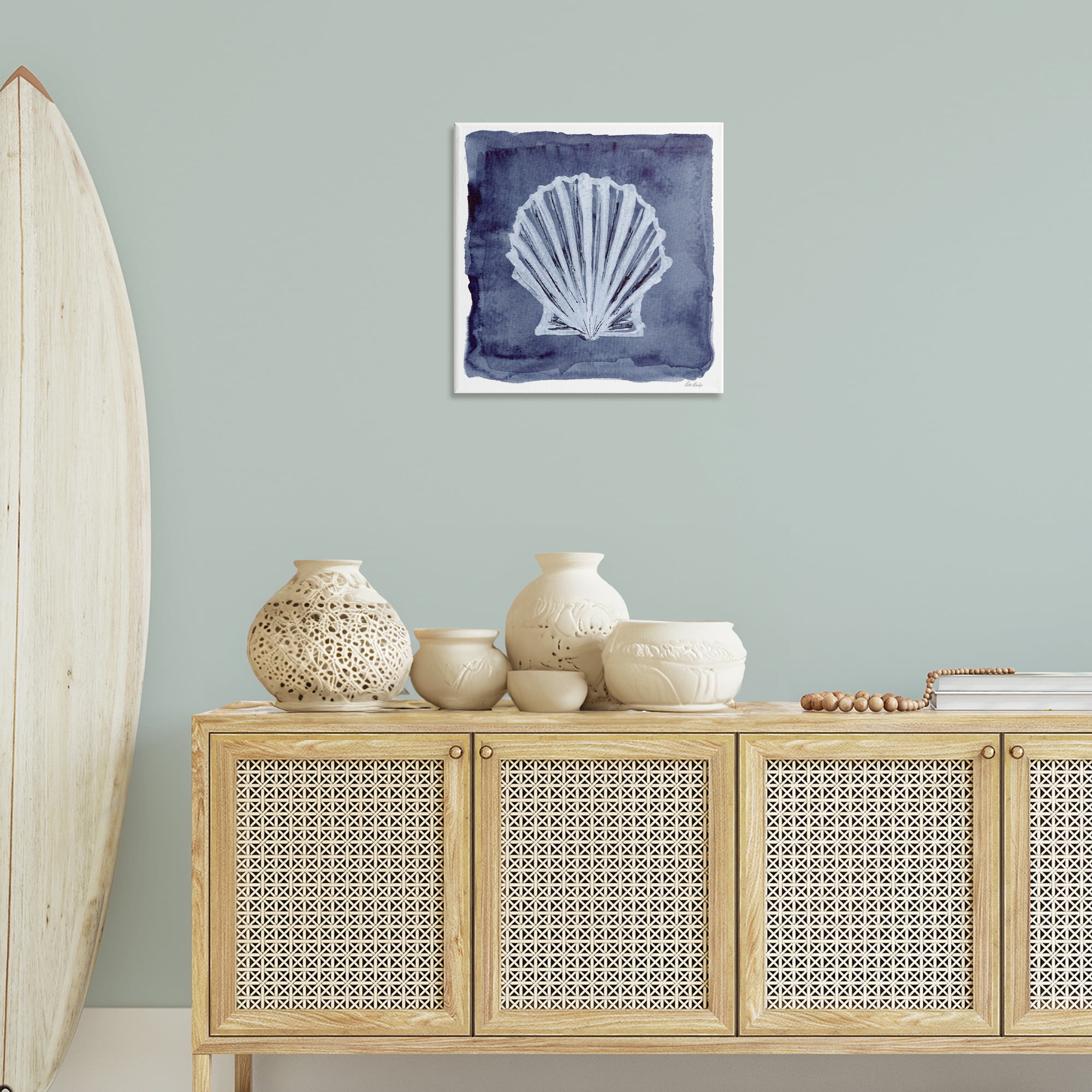 Stupell Industries Clam Shell Impression Animals Painting Wrapped Canvas Art Print Wall Art, 24 x 24
