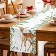thumbnail image 5 of Spring Botanical Table Runner - 48 Inch Long Watercolor Leaves Deers Birds Country Cotton and Linen Blended Dress Scarves Farmhouse Table Runner for Kitchen Dining, Coffee Table, 13" x 48", 5 of 8