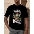 thumbnail image 1 of Camiseta Feelin' Willie, buen regalo para fans, 340533, divertida camiseta gráfica de manga corta para hombre, colección negra PR, 1 of 6