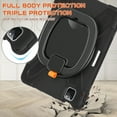 thumbnail image 5 of ELEHOLD Rugged Case for iPad Air 11 inch 2024/iPad Air 4th/5th Gen/iPad Pro 11" 2020/2021/2020/2018,Shockproof Silicone Case with 360° Rotation Kickstand Handle Grip Heavy Duty Cover,Black, 5 of 6