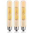 thumbnail image 1 of Bombilla LED Leools T10 12 W regulable 2500 K 100 W E26, paquete de 3, 1 of 7