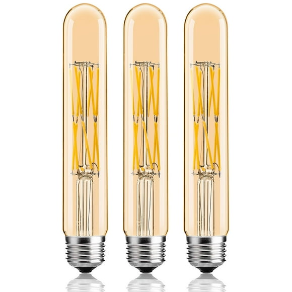 Bombilla LED Leools T10 12 W regulable 2500 K 100 W E26, paquete de 3