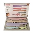 thumbnail image 2 of Juego de 6 cuchillos de cocina de acero inoxidable de colores, 2 of 7