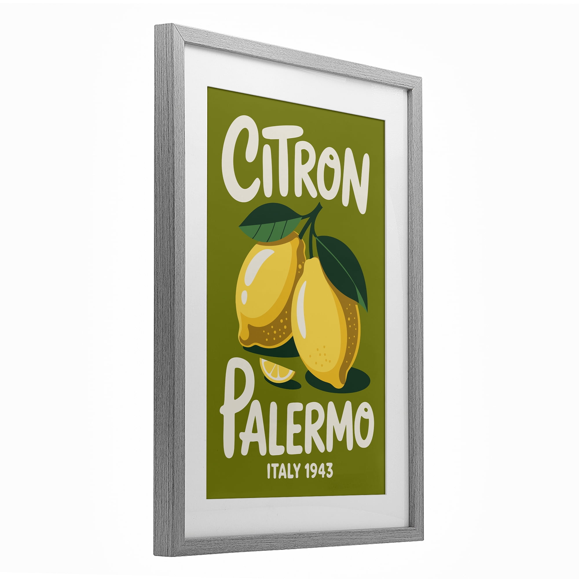Stupell Industries Citron Palermo Lemons Gray Framed Print Under Glass, design by Andreas Magnusson