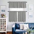 thumbnail image 2 of Gray Morocco Kitchen Curtains Sets for Windows 24 Inch Length, Vintage Minimalist Boho Ethnic Pattern Rod Pocket Window Treatments Tier Curtains and Valances Set for Bedroom/Bathroom, 2 of 8