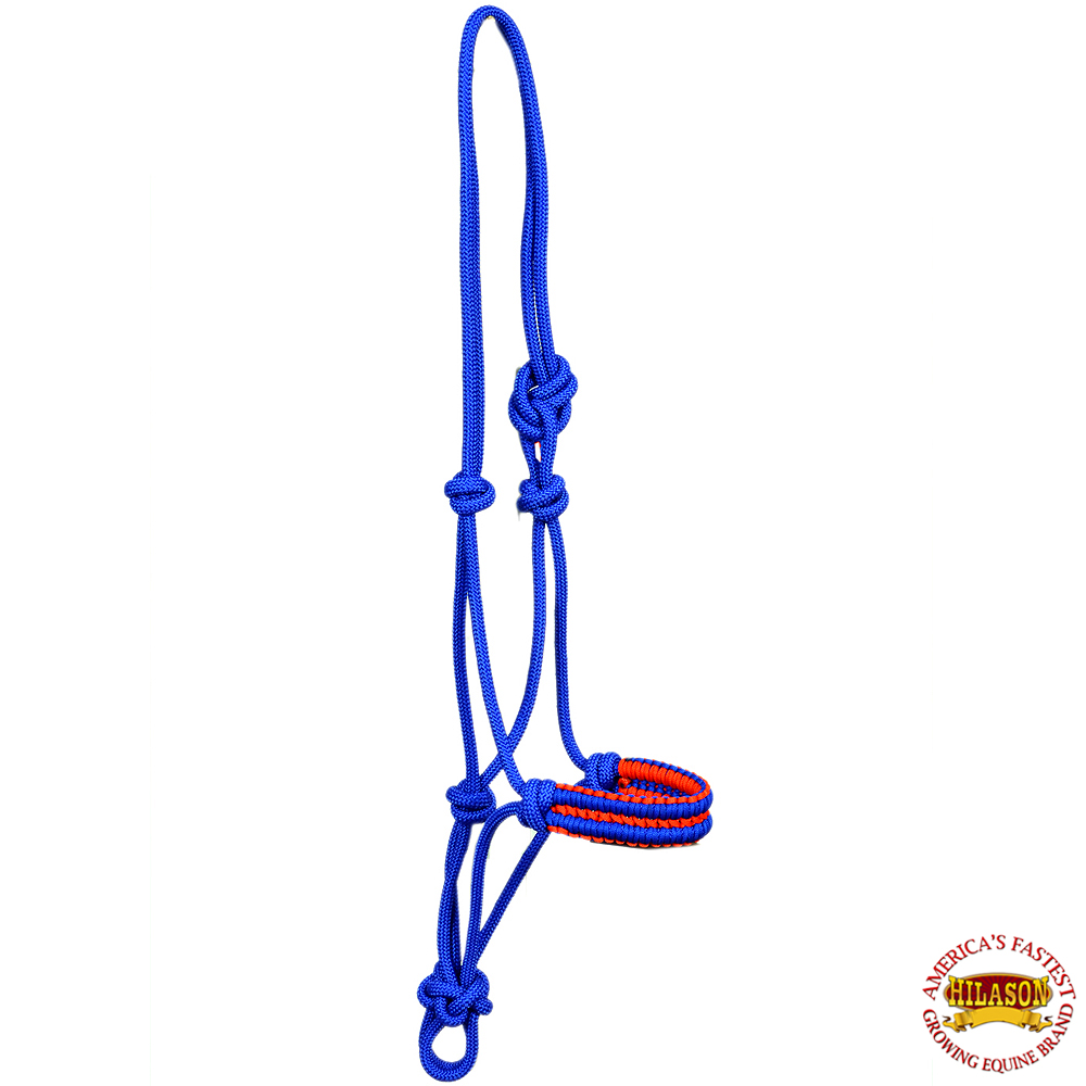 Royal Blue Horse Halter Braided Poly Rope Western Tack Hilason
