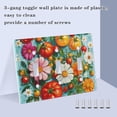 thumbnail image 3 of Yayeee Toggle Light Switch Wall Plate 2-Gang 4.56"x4.48" Decorative Outlet Cover, Pink Floral Tomatoes, 3 of 7