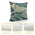 thumbnail image 4 of COMIO Set of Vintage Throw Pillow Covers, Deer Cushion Case for Home Living Room Decor, Farmhouse Wolf Animals Navy Blue Decorative Throw Cushion Case,, 4 of 5