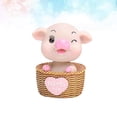 thumbnail image 2 of Adorno de coche de cerdo con adorable cabeza de cerdo que mueve el cuerpo, adorno decorativo de resina (rosa), 2 of 7