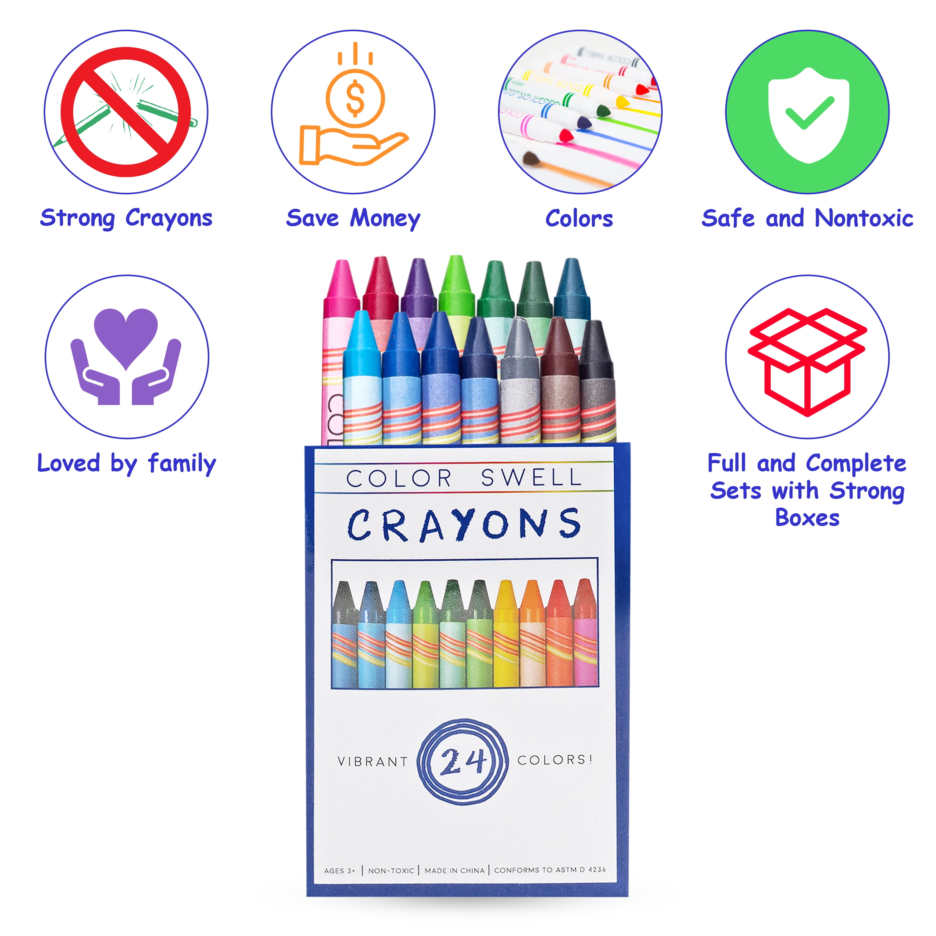  Tenceur 100 Pcs Single Color Crayon Bulk Crayons