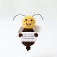 thumbnail image 2 of Positive Energy Bee Hug Pocket Doll Mini Handmade Plush Wool Knitting Doll With Card Funny Christams Gift Home Room Decoration, 2 of 5