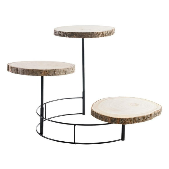 AYFFDIYI Wooden Cake StandsServing Platter Wedding Cake Stand Wooden CoastersCupcake Tower Stand Tiered Tray Decor Serving Platter for Tea Party Coffee Break Festival Birthday Cake
