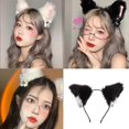 thumbnail image 5 of Diadema con orejas de piel hecha a mano, accesorios para disfraces de Halloween y Navidad, 5 of 5