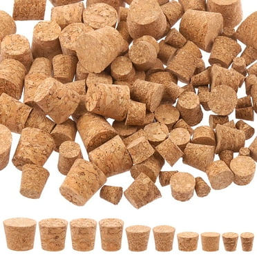 MODANU 100 Pcs Cork Stoppers Wooden Tapered Wine Bottle Cork Plugs Replacement Assorted Corks for Wine Beer Bottle Crafts, 10 Different Sizes