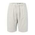 thumbnail image 4 of VNKIDY Men's Casual Shorts Solid Color Lightweight Shorts Drawstring Elastic Waist Loose Fit Shorts For Casual Summer Comfort Style Relaxed Fit Pants, 4 of 5