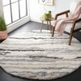 thumbnail image 2 of SAFAVIEH Fontana Shag Damjana Striped Plush Area Rug, Ivory/Grey, 6'7" x 6'7" Round, 2 of 8