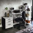 thumbnail image 7 of Antique White & Black Writing Desk with Upper Shelf, 7 of 7