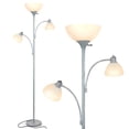 thumbnail image 1 of Brightech Sky Dome Double LED Torchiere 72 Inch Floor Lamp, Platinum Silver, 1 of 9