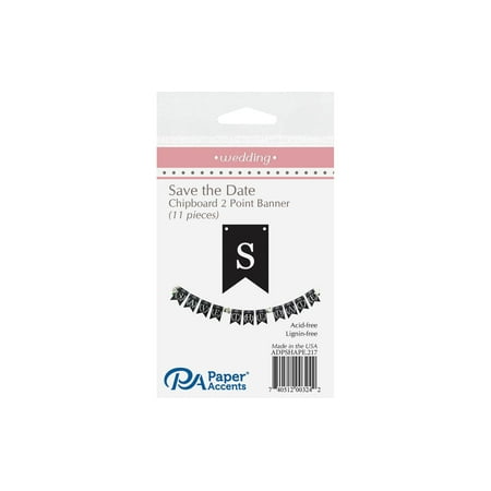 Chip Shape Wedding 11pc SaveTheDate 2PntBanner Blk