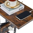 thumbnail image 5 of VECELO C Shaped End Table with Charging Station, Small Side Tables C Couch Table for Living Room, Bedroom, Sofa Table with USB Ports and Outlets for Small Spaces, Brown, 5 of 9
