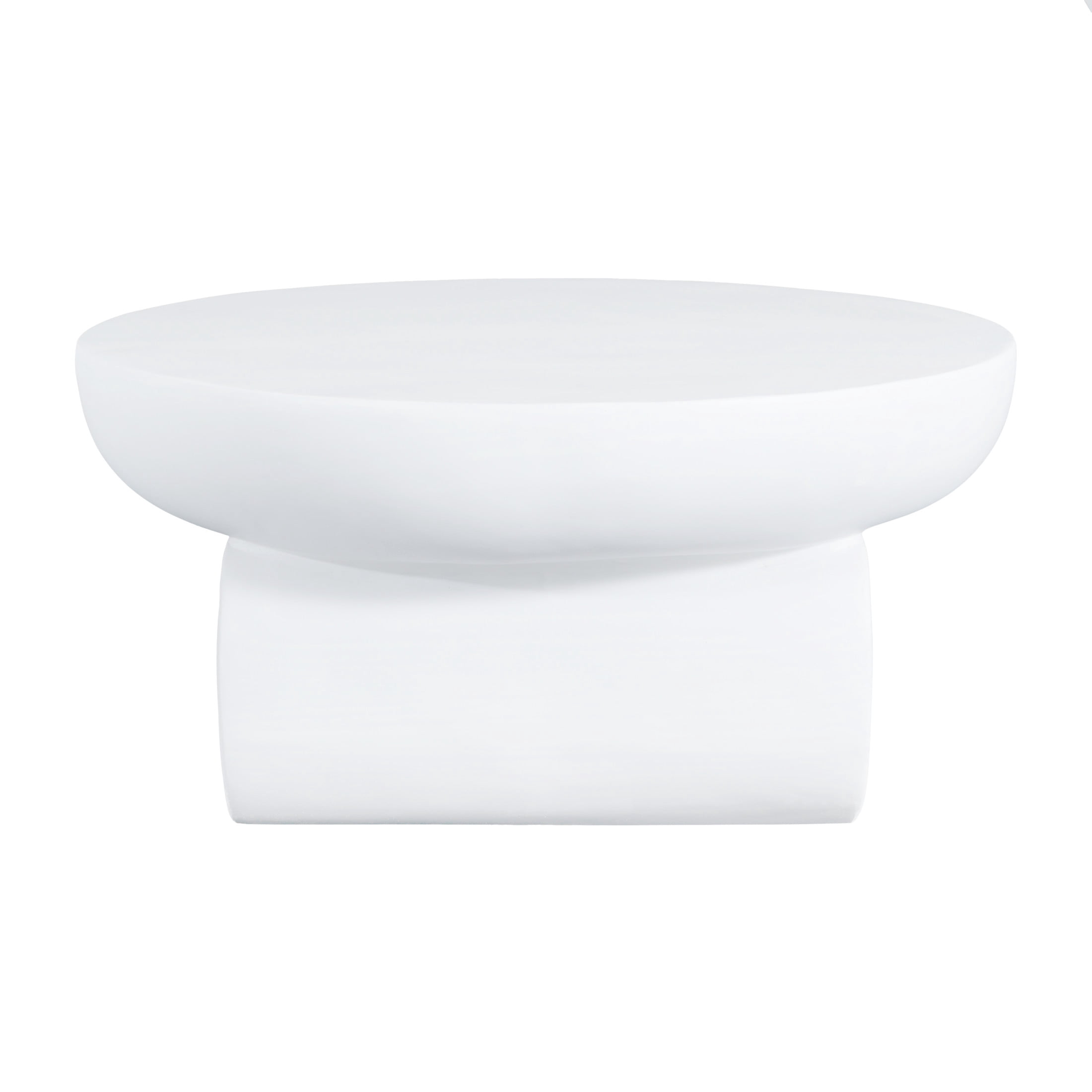Christopher Knight Home 27.5" Modern Lightweight Concrete Round Coffee Table with Unique Legs, White