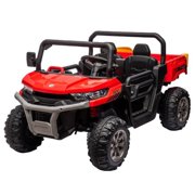 24V Ride On Truck 2 Seater Ride On UTV with 2x200W Motor Ride On Dump Truck with Dump Bed/Shovel Ride On Car with Remote Control Electric Vehicle with Non-slip tyre for Boys Girls