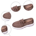 thumbnail image 6 of Rokment Womens Classic Penny Loafers Walking Shoes 2026 Spring Fall Casual Suede Solid Color Platform Chunky Oxfords Driving Business Work Dress Shoes Brown Size 6.5, 6 of 8