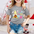 thumbnail image 2 of MIASHUI Haut à Manches Courtes pour Garçons et Filles, T-Shirt Graphique de Pâques, Col Rond d'Été, Gris, 3-4 Ans, 2 of 4