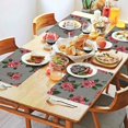 thumbnail image 2 of Pioneer Flower Floral Print Pattern Summer Placemats Table Placemats Set Of 4-Linen Kitchen Washable Placemats Table Mats 12x18 Inch Non-Slip Heat Resistant, 2 of 6
