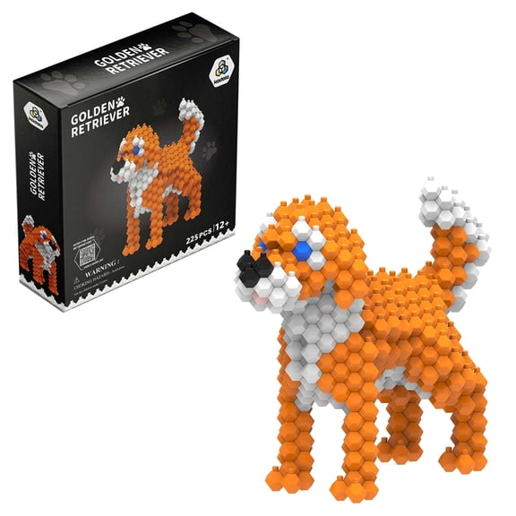 KADELE Cute Dog Building Animal Sets, Extremely Challenging STEM Building Blocks Decor for Adults Kids, Micro 3D Educational Toys for Boys Girls Ages 12 and Up,Golden Retriever