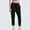Black, variant on Womens Work Pants Joggers for Women with Pockets, Elastic High Waist Sweat Pants, Solid Activewear Jogger Workout Yoga Pants, Loose Lounge Pants Summer Trousers Cotton Linen Pants