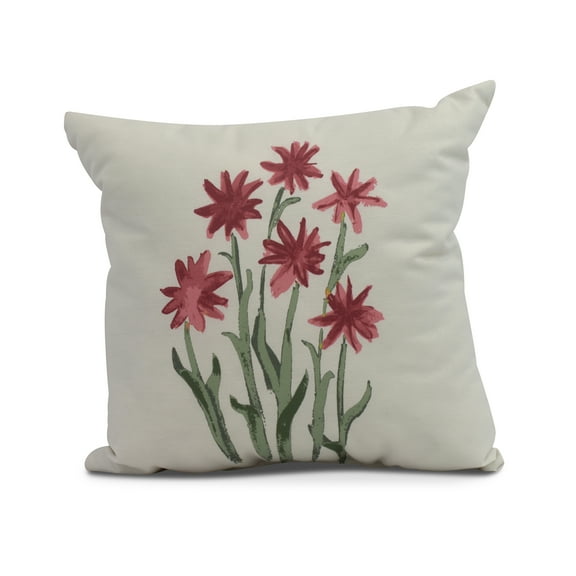 Simply Daisy, 18" x 18" Daffodils Outdoor Pillow, Rust