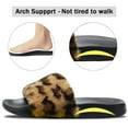 thumbnail image 3 of Barerun Women's Fuzzy Faux Fur Open Toe Slides Slippers, 3 of 8