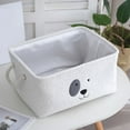 thumbnail image 2 of White Storage Basket Fabric Material Foldable Storage Basket Home Clothing Toys Miscellaneous Storage Basket Cloth White 15.75X11.81X7.87 Inches, 2 of 7