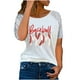 thumbnail image 1 of Blusa con estampado de cuello Rounk informal para mujer con estilo, camiseta de manga corta ahuecada, Tops de verano OAVQHLG3B Store  lin121212, 1 of 4