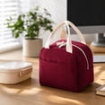 thumbnail image 5 of Corduroy Insulated Lunch Bag Portable Waterproof Oil Proof Lunch Box Tote for Work Travel, 5 of 5