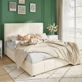 thumbnail image 2 of Amolife Queen Size Lift Up Storage Bed Frame, Velvet Upholstered Platform Bed with Adjustable Headboard, No Box Spring Needed, Cream White, 2 of 13