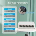 thumbnail image 1 of 5 8 Ports UTP RJ45 Gigabit Ethernet Switch 1000 Mbps Mini Network Switches VLAN Ethernet Splitter Lan Hub Switch 5Port 1000M US PLUG, 1 of 6